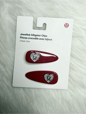 Lululemon Alligator Hair Clips 2 Pack OXFD SLVR New